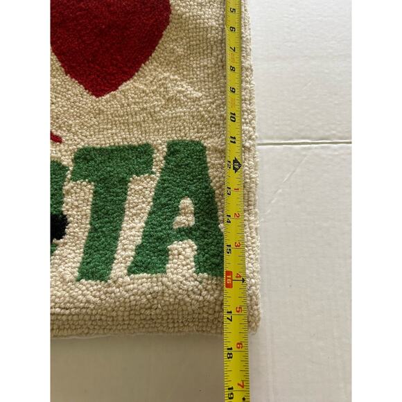 Peking Handicraft I LOVE SANTA Pillow Wool Hooked 18" x 18" Christmas Holiday - Picture 11 of 11